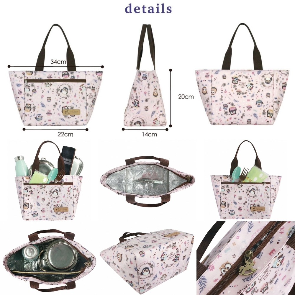 Insulated Lunch Tote Bag Thermal & Cold Snack Cooler Pail Bento Container - Picture 2 of 6